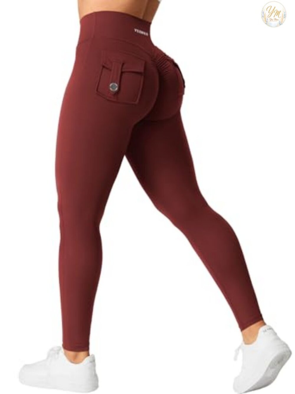 YEOREO CoreFlex Leggings with Pockets V Cross Waist Charm High Rise